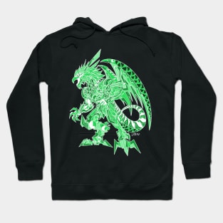 jade quetzalcoatl mecha dragon ecopop robot mexican pattern art Hoodie